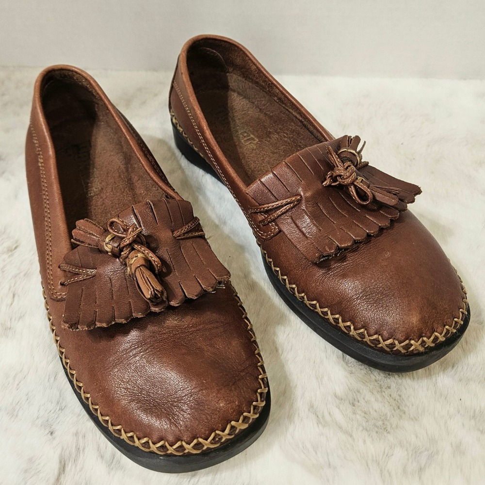 Dexter Brown Leather Kiltie Tassel Loafers 6.5M Dark Academia Preppy Classic